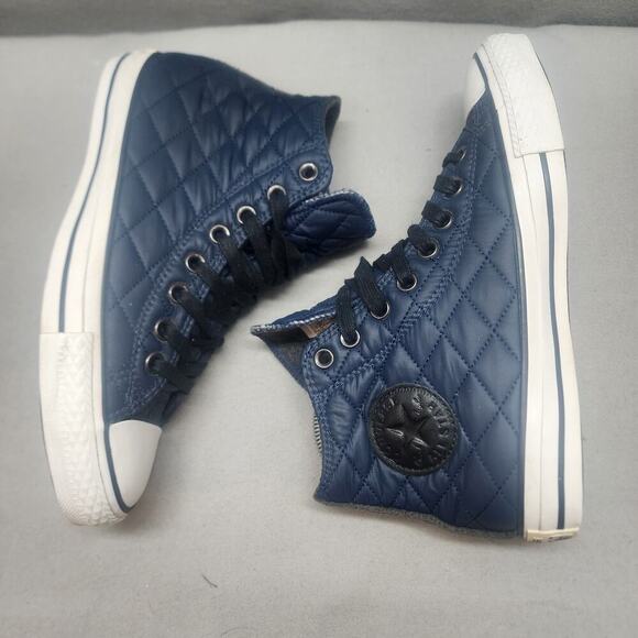 Converse All Star Chuck Taylor Blue Quilted Lined Unisex Women's 9 Men's 7 - Picture 3 of 8